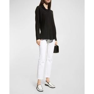 Lafayette 148 New York Bias Cut Cowl Neck Silk Blouse Black Size Small NWT